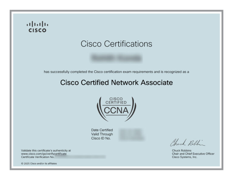 Cisco Certified Network Associate certificate